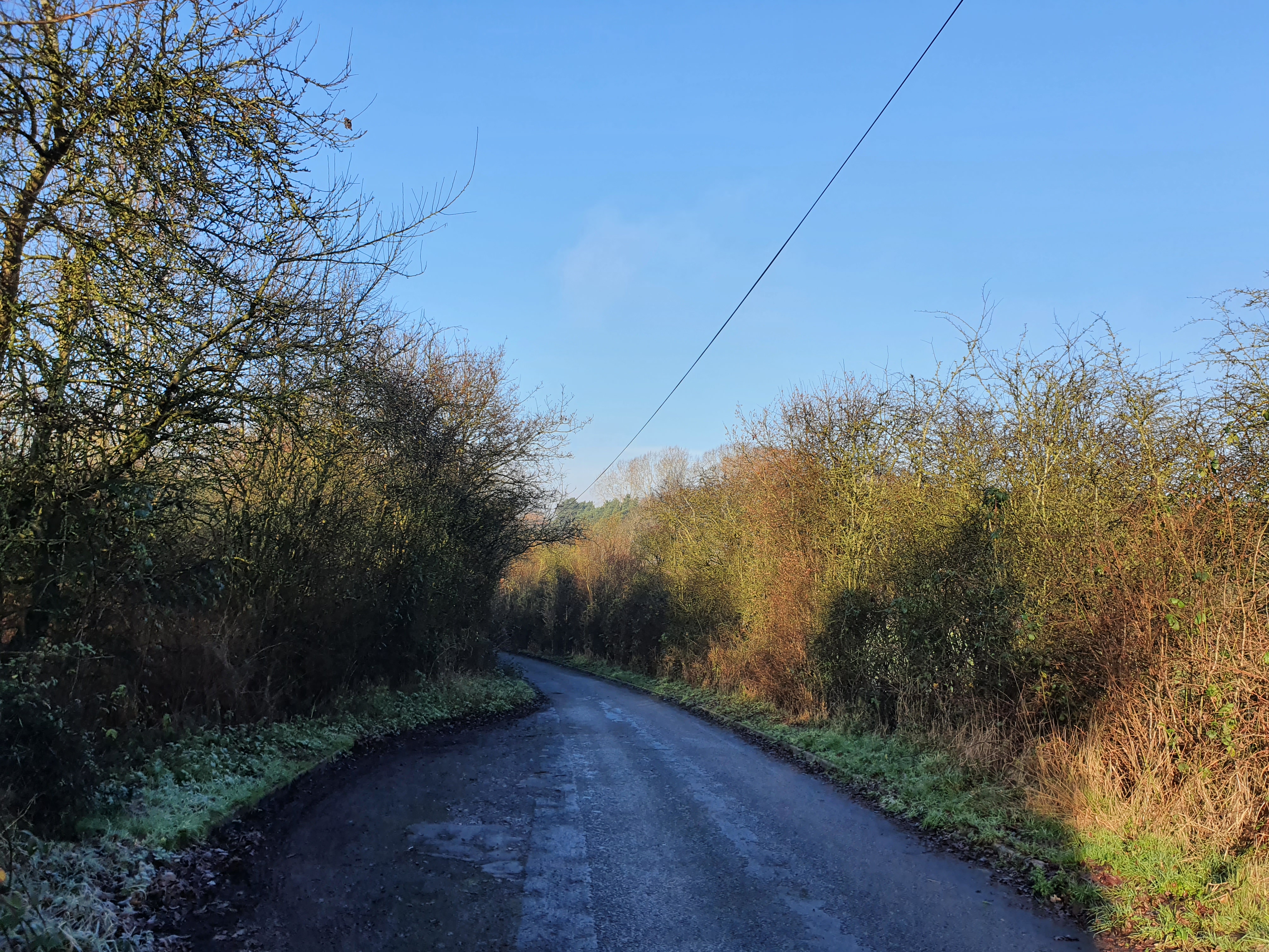 Walk down lane into open countryside